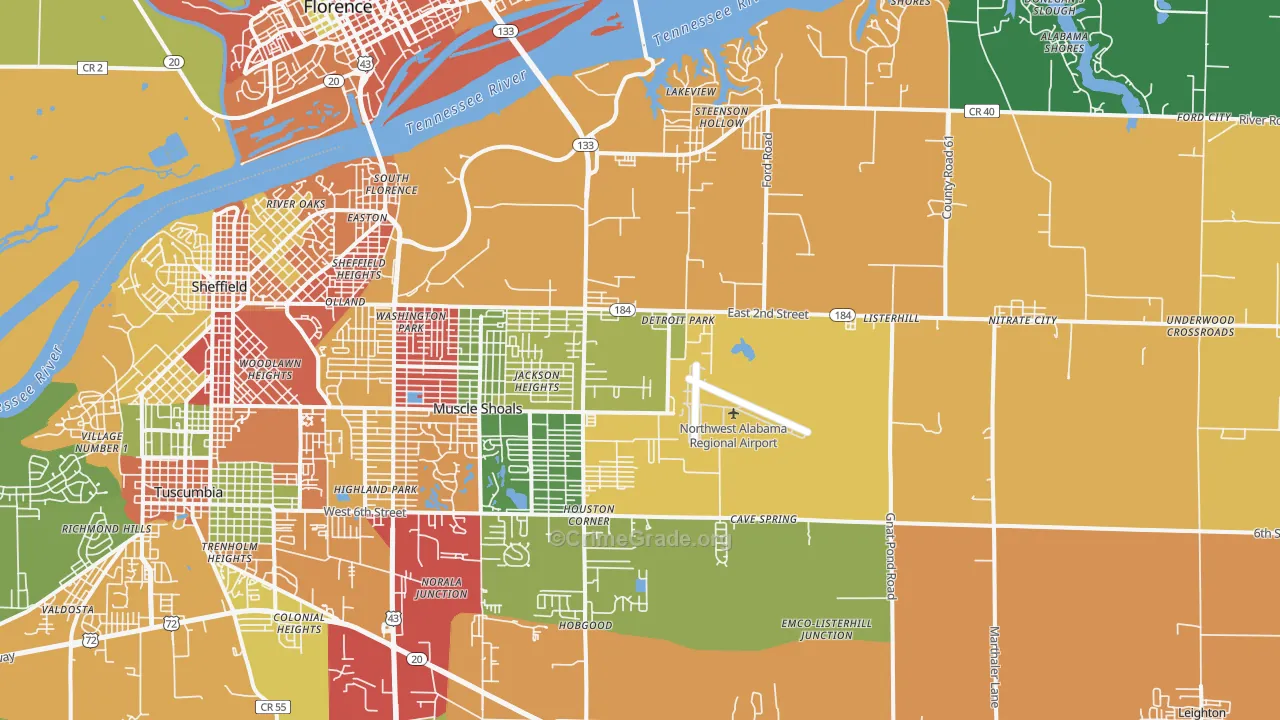 35661, AL Map of Theft Rates
