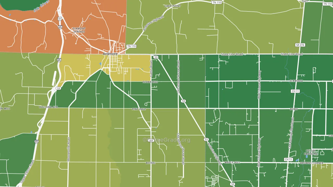 35739, AL Map of Theft Rates
