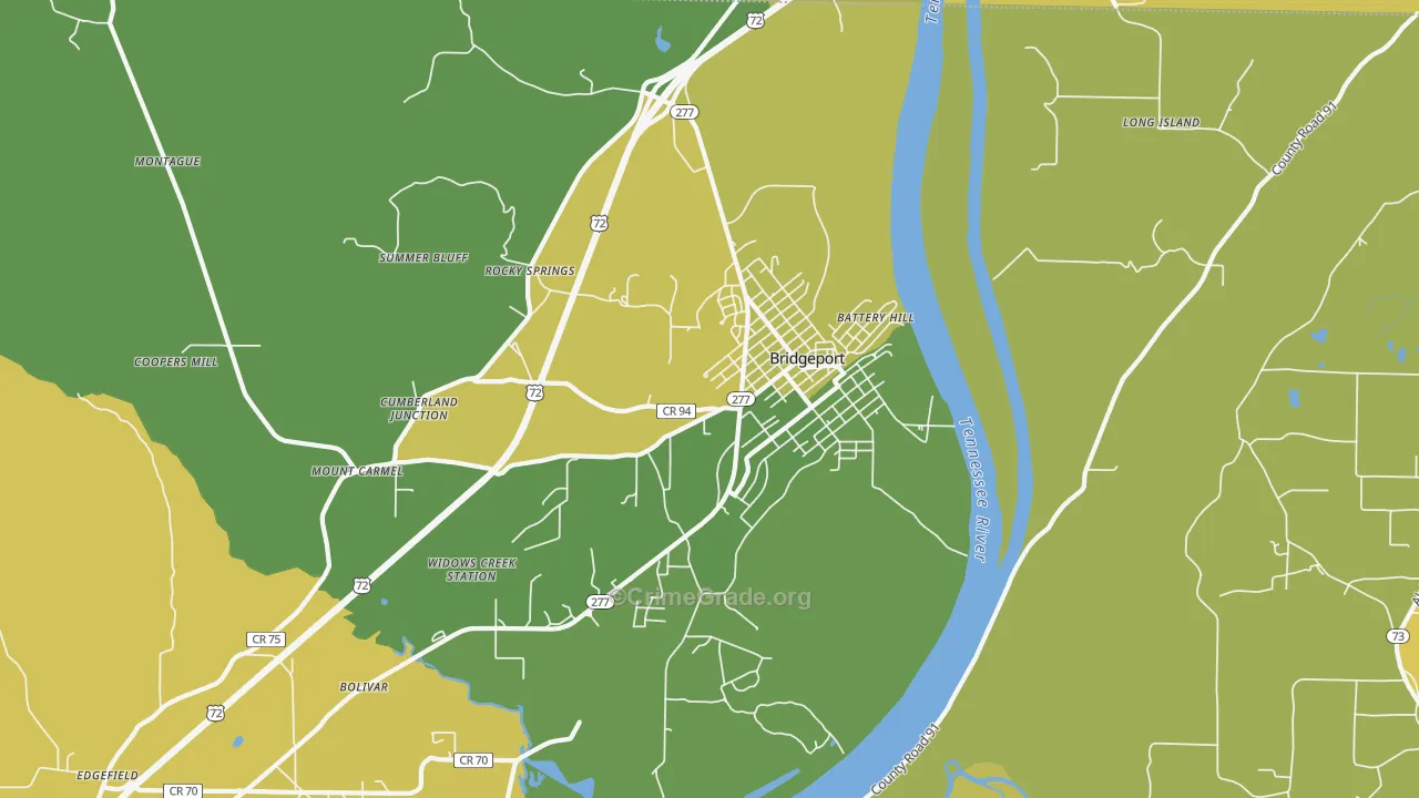 35740, AL Map of Theft Rates