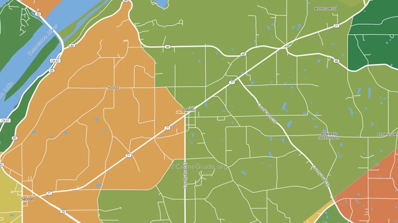 35744, AL Map of Theft Rates