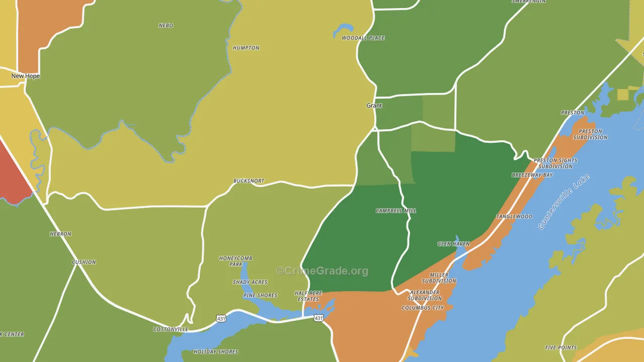 35747, AL Map of Theft Rates