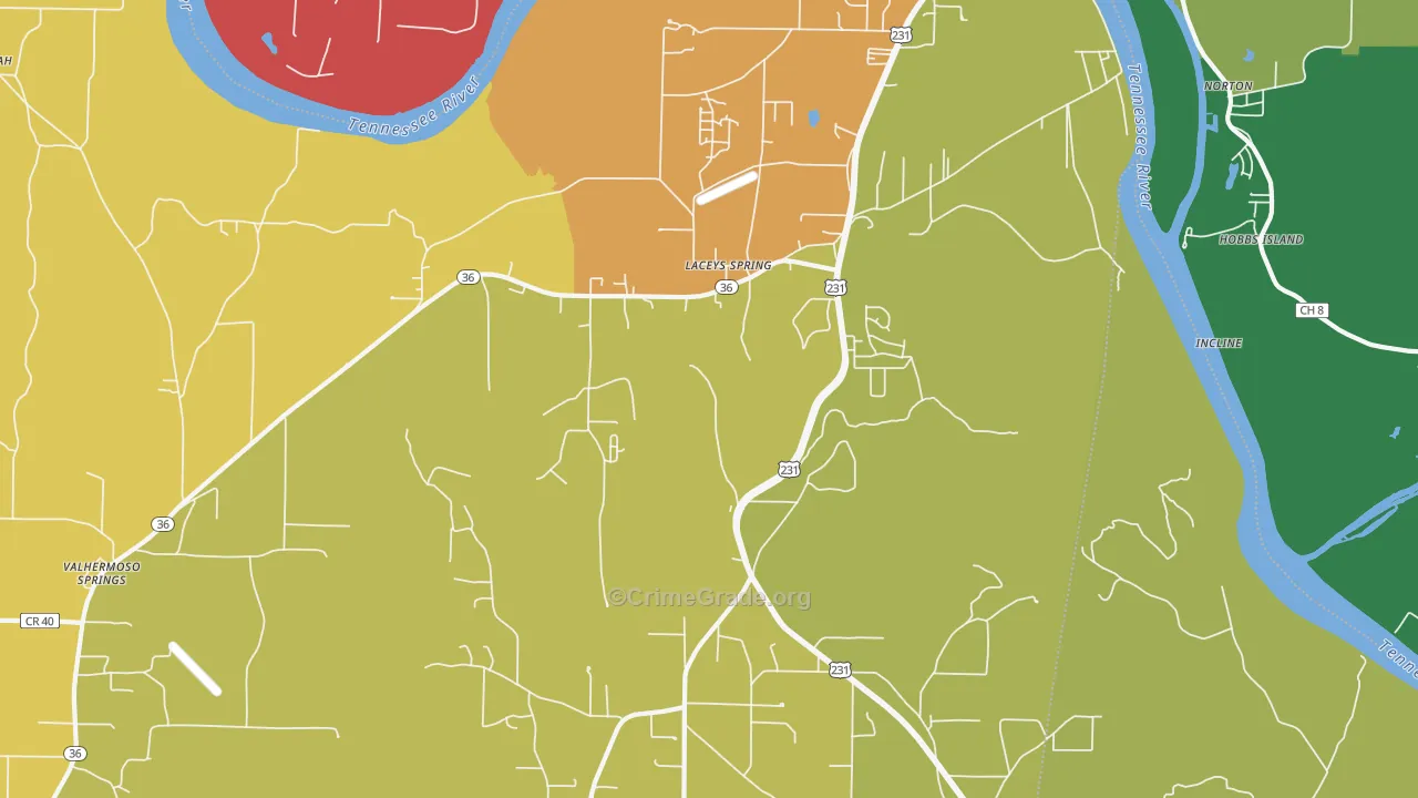 35754, AL Map of Theft Rates