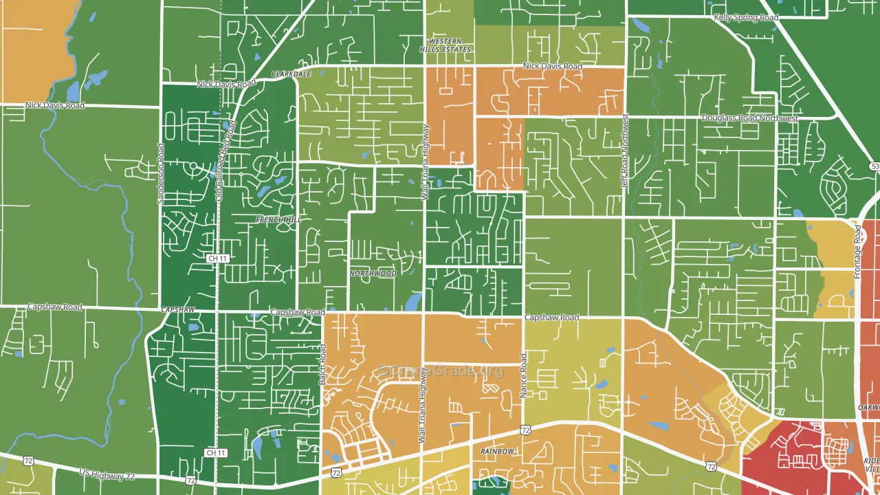 35757, AL Map of Theft Rates
