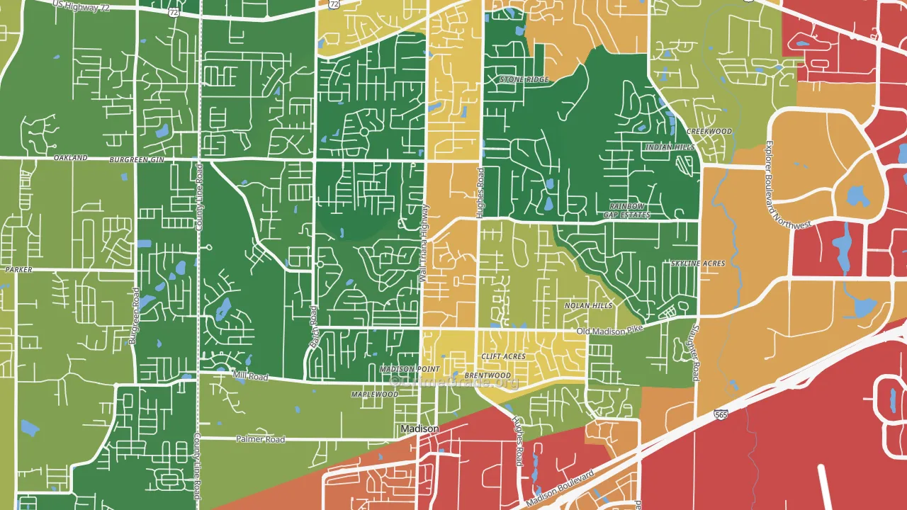 35758, AL Map of Theft Rates