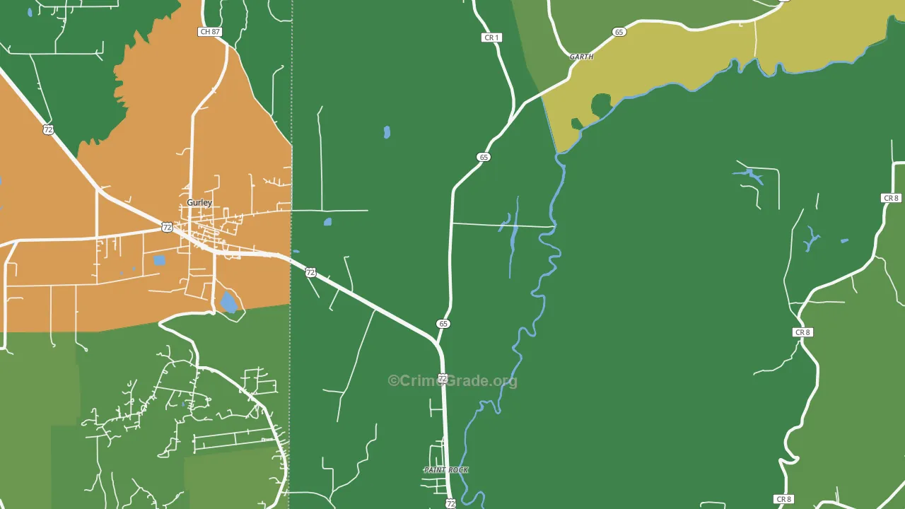 35764, AL Map of Theft Rates