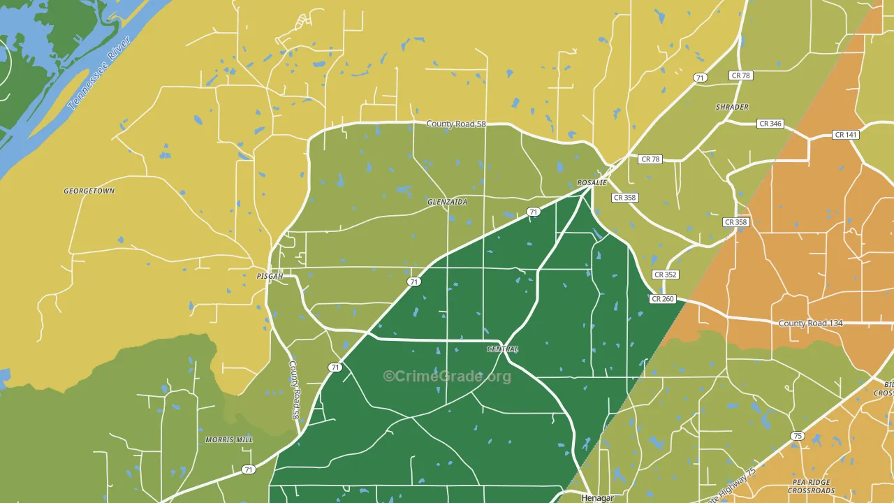 35765, AL Map of Theft Rates