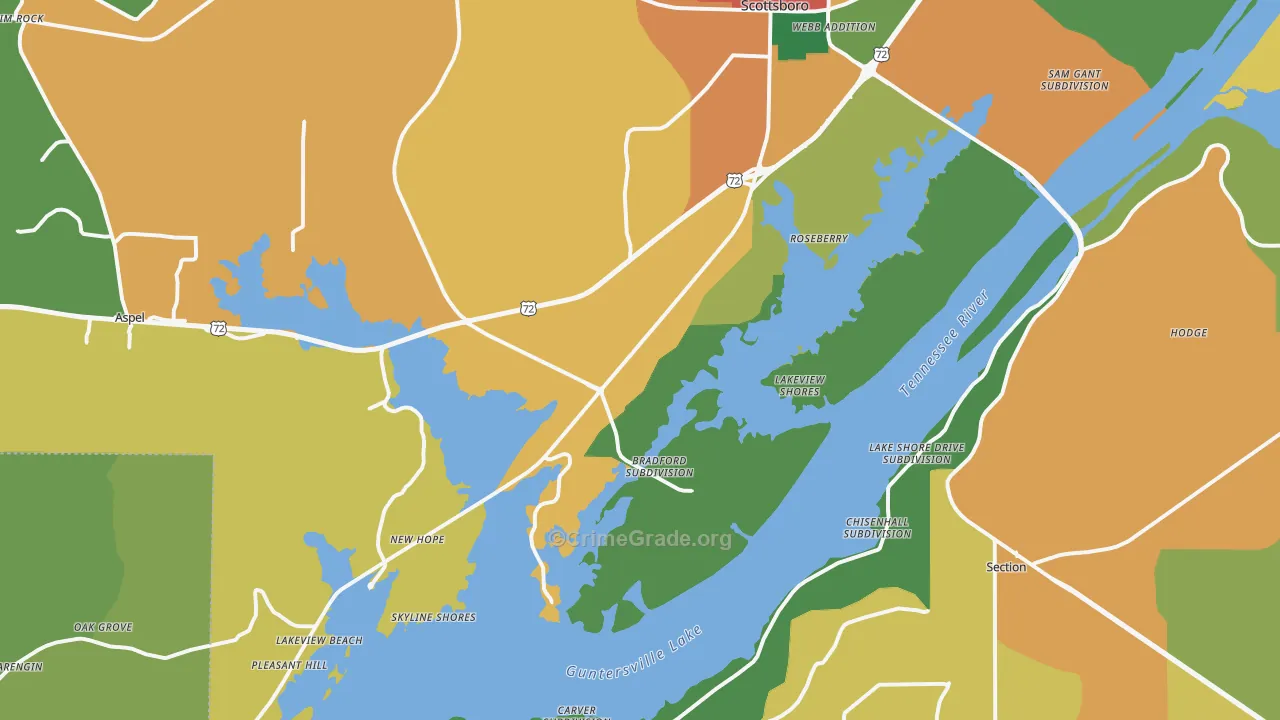 35769, AL Map of Theft Rates