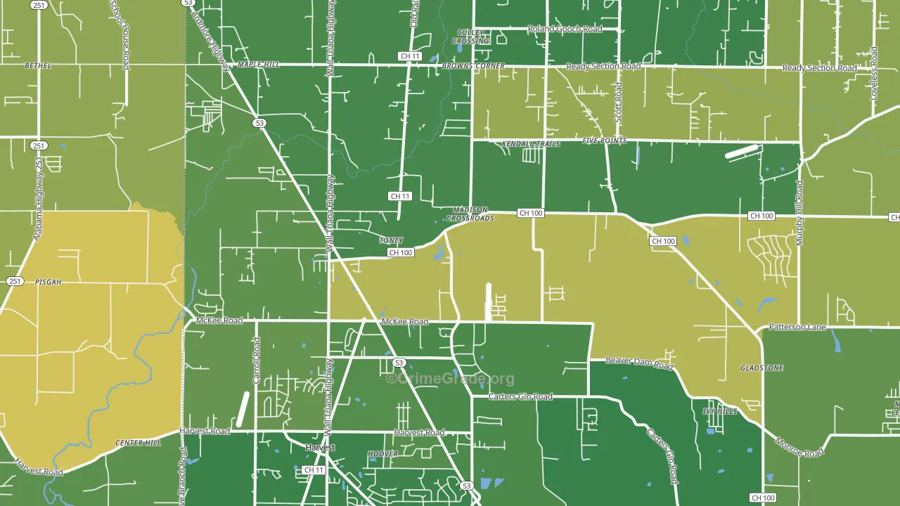 35773, AL Map of Theft Rates