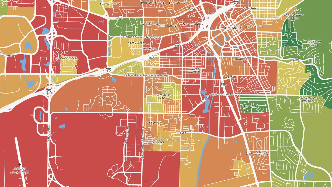 35805, AL Map of Theft Rates