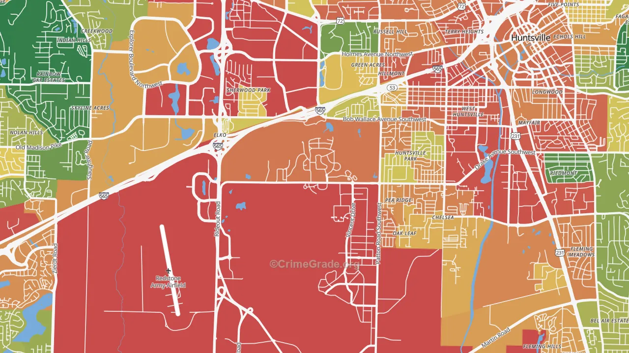 35808, AL Map of Theft Rates
