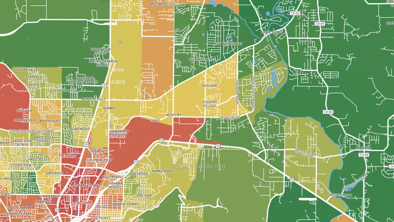 35811, AL Map of Theft Rates