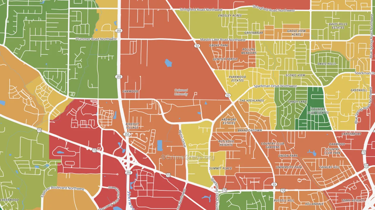 35896, AL Map of Theft Rates