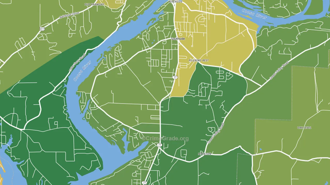 35907, AL Map of Theft Rates