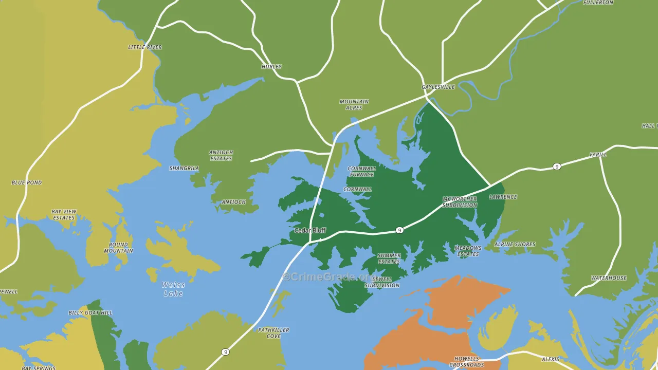 35959, AL Map of Theft Rates