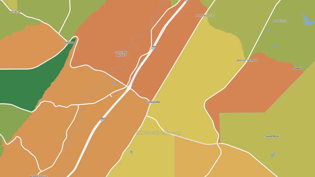 35961, AL Map of Theft Rates
