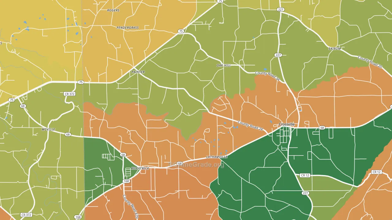 35962, AL Map of Theft Rates