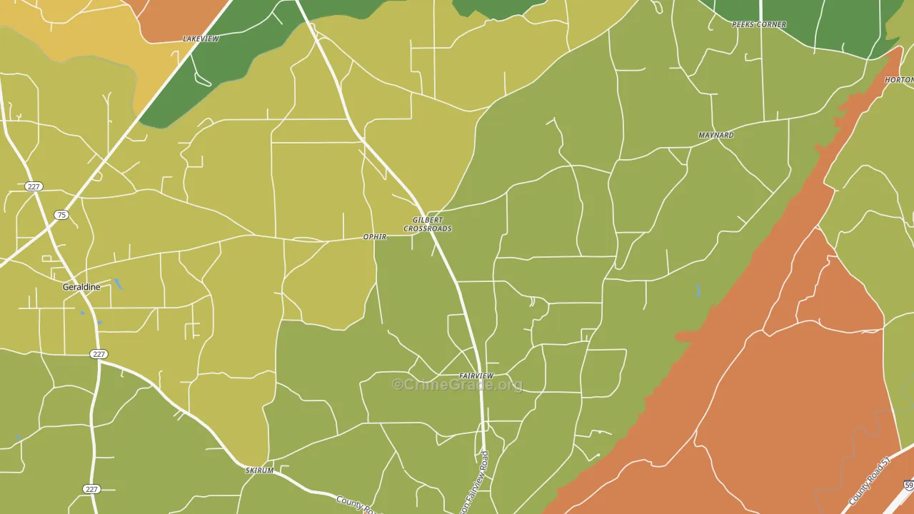 35963, AL Map of Theft Rates