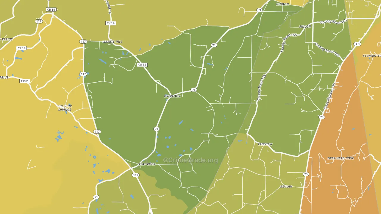 35966, AL Map of Theft Rates
