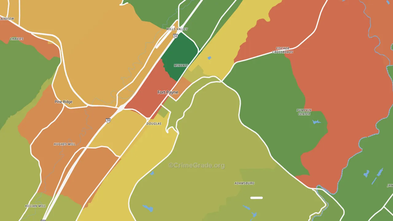 35967, AL Map of Theft Rates