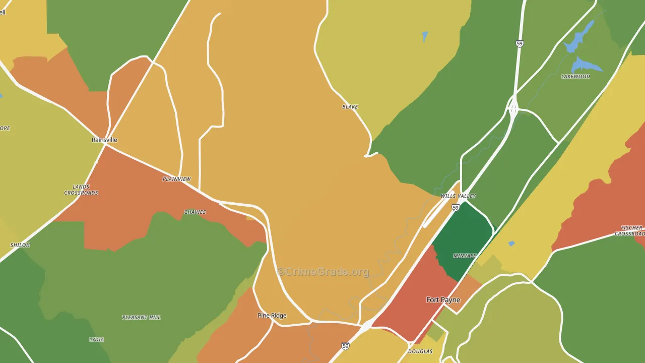 35968, AL Map of Theft Rates