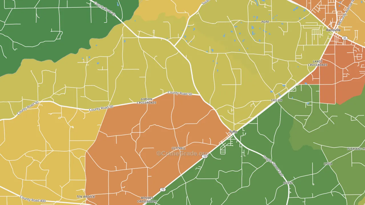 35971, AL Map of Theft Rates