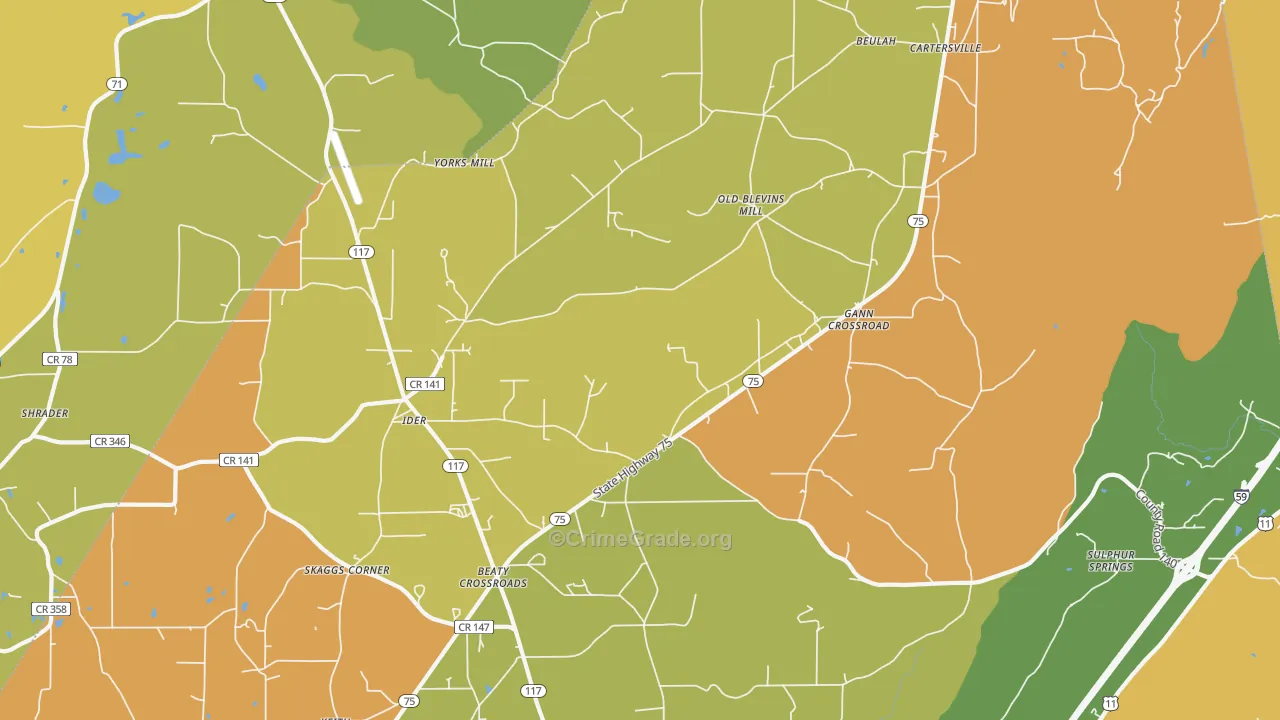 35981, AL Map of Theft Rates