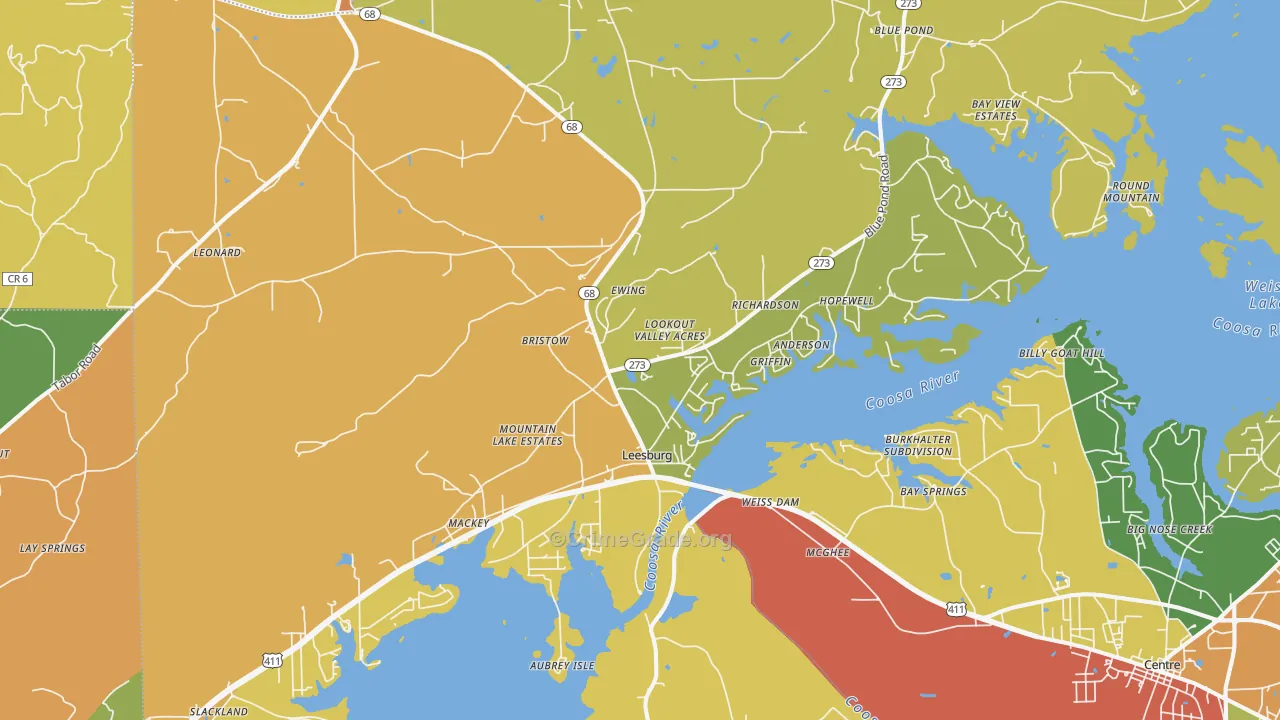 35983, AL Map of Theft Rates