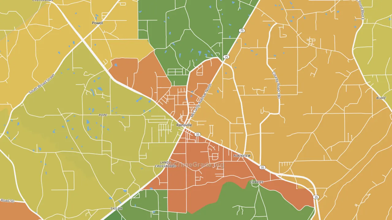 35986, AL Map of Theft Rates