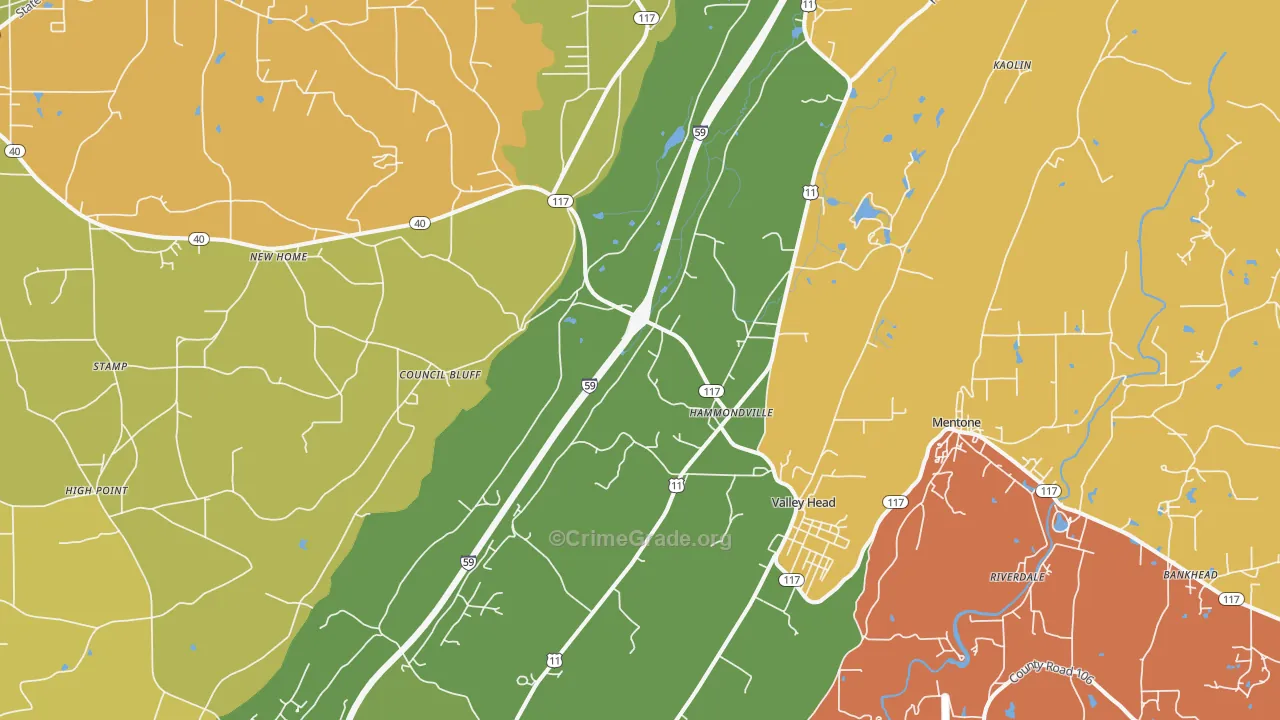 35989, AL Map of Theft Rates