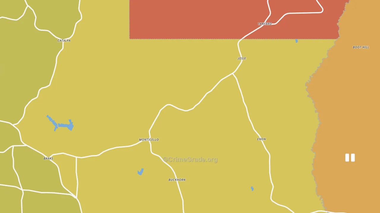36005, AL Map of Theft Rates