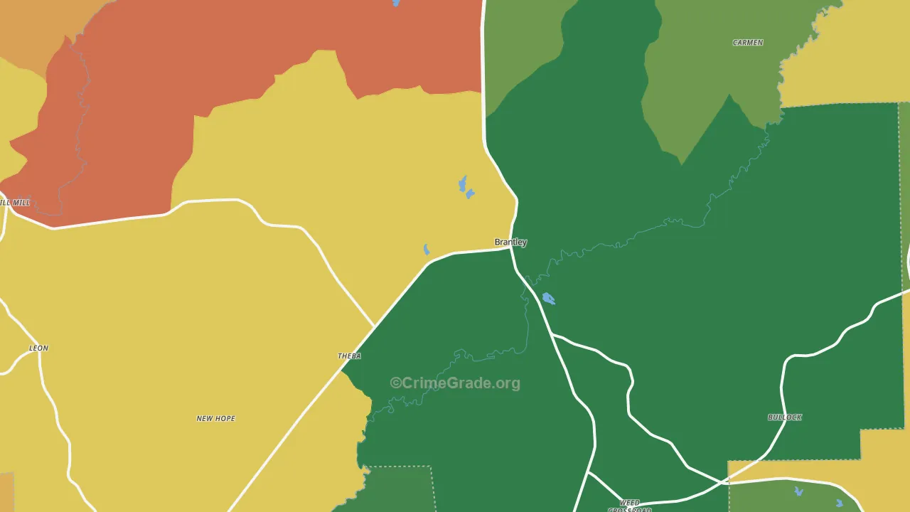36009, AL Map of Theft Rates