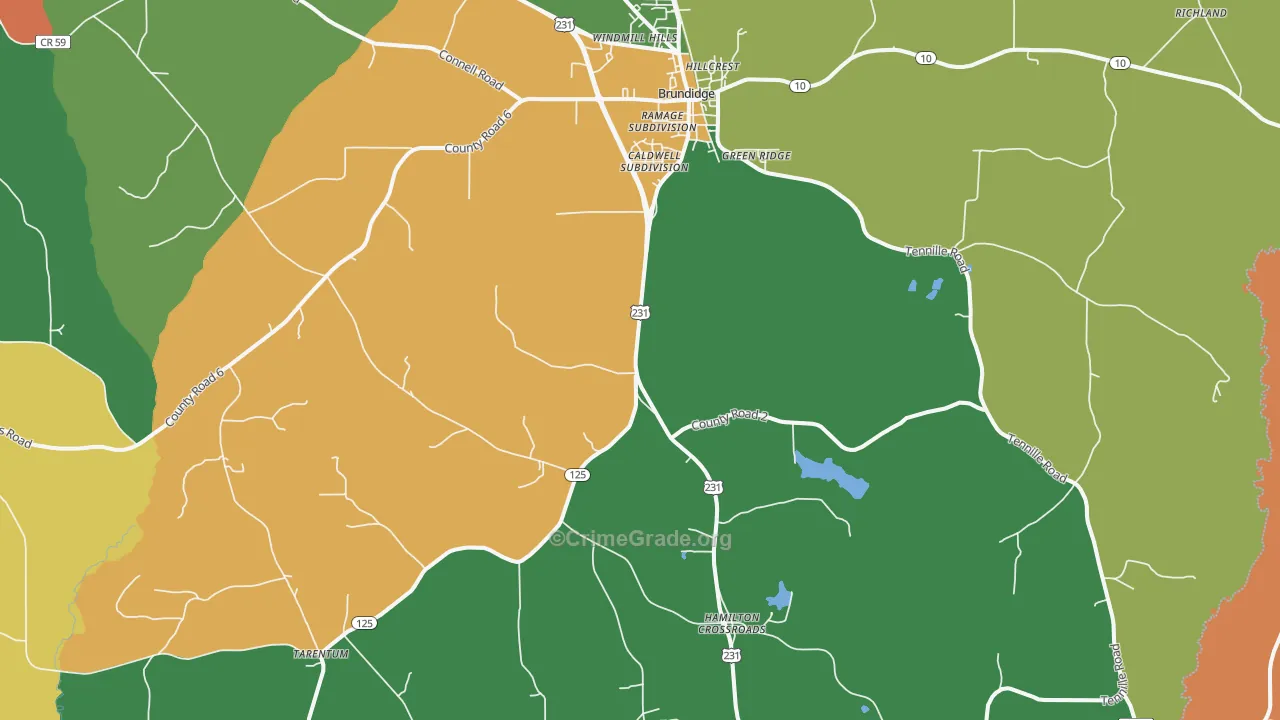 36010, AL Map of Theft Rates