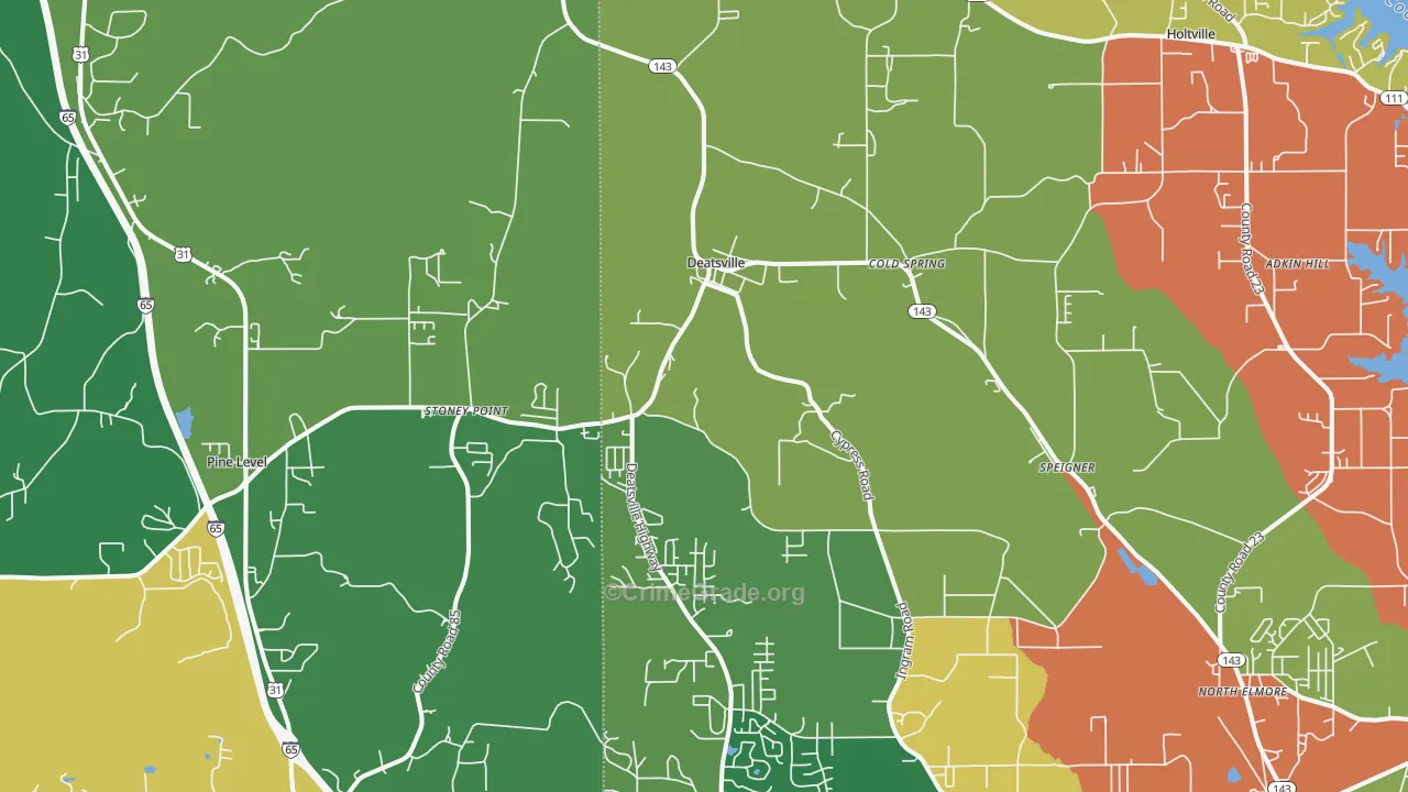 36022, AL Map of Theft Rates