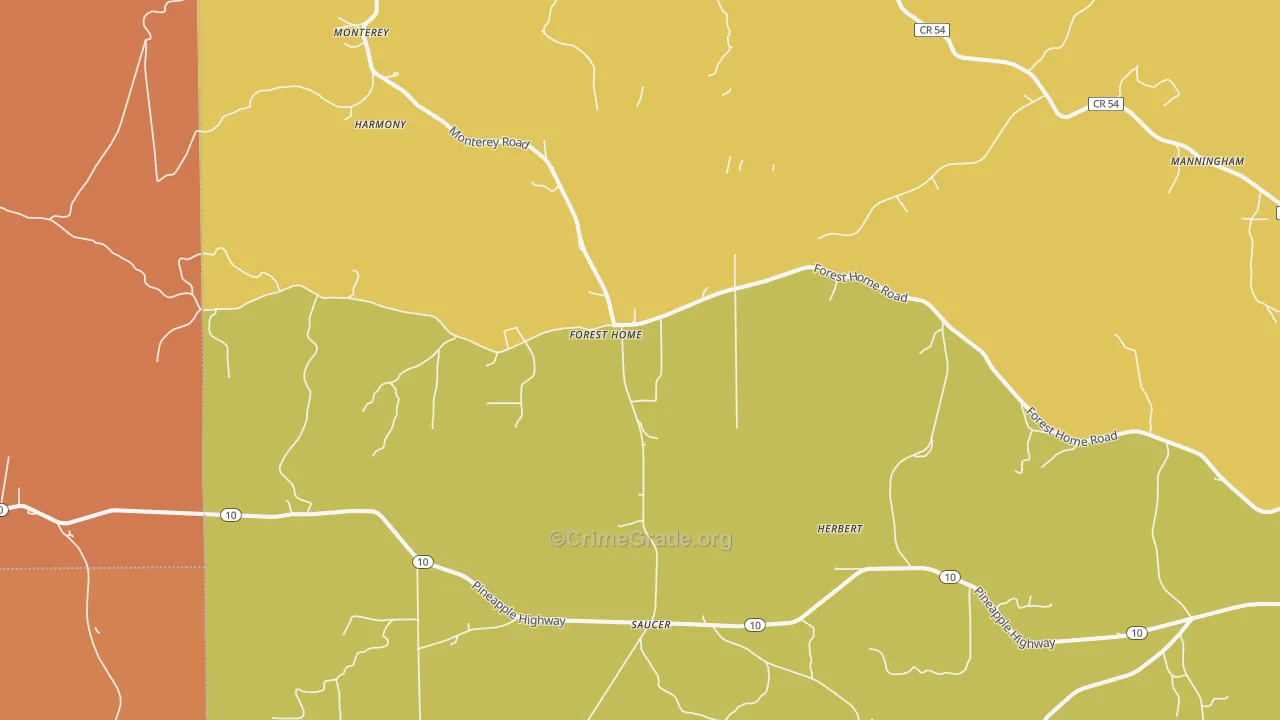 36030, AL Map of Theft Rates