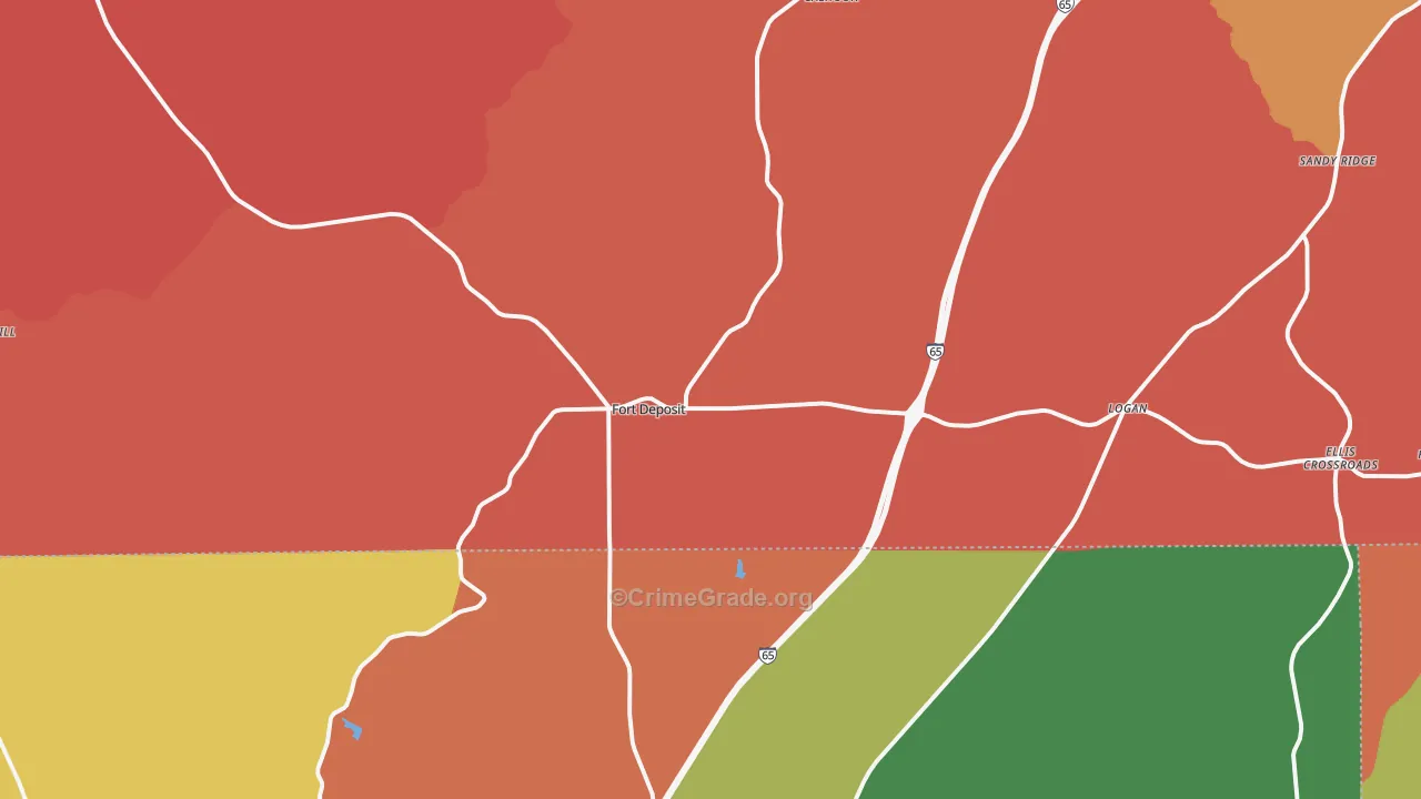 36032, AL Map of Theft Rates