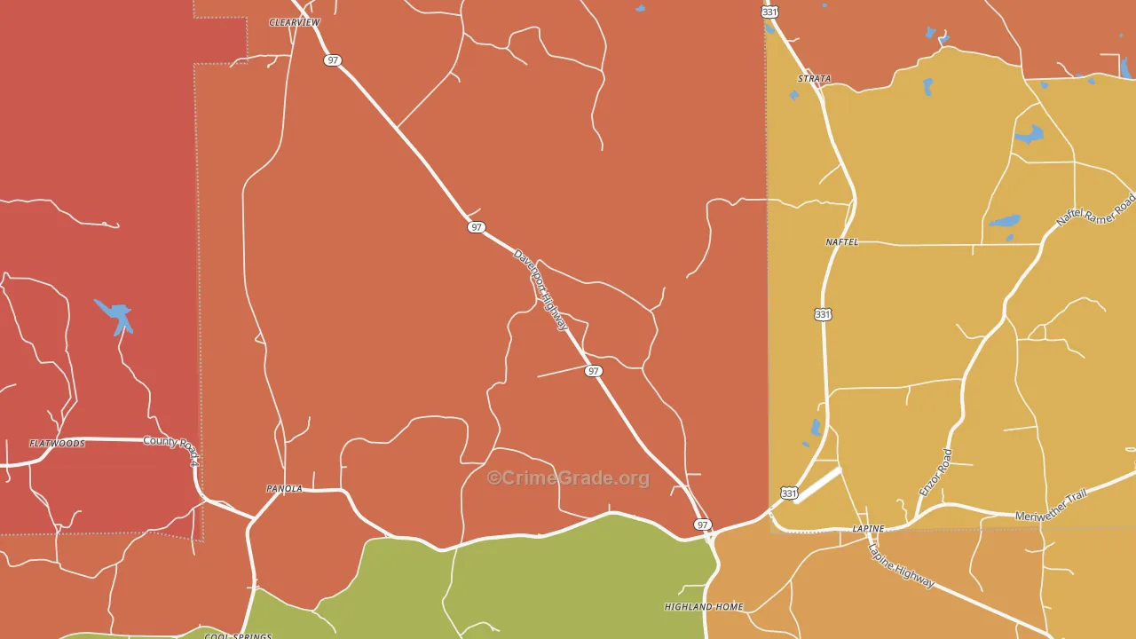 36046, AL Map of Theft Rates