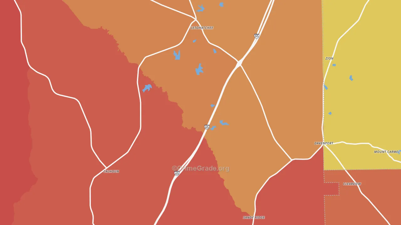 36047, AL Map of Theft Rates