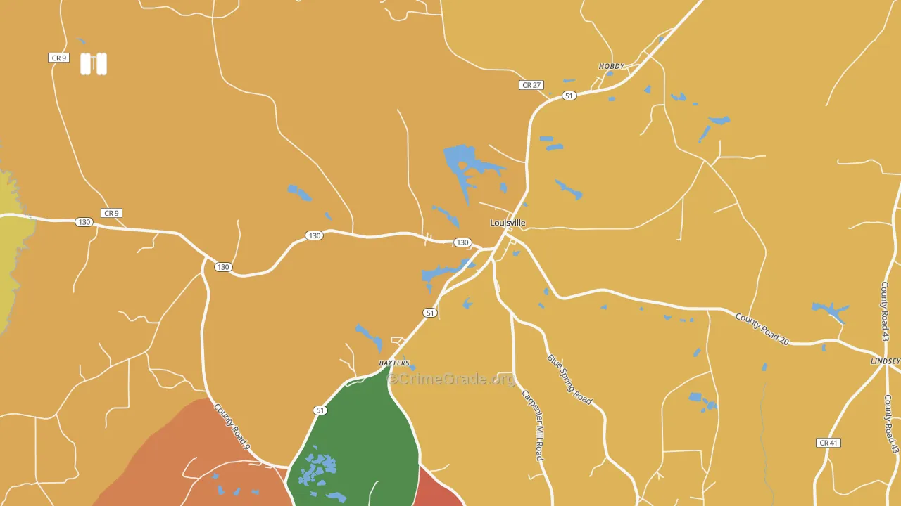 36048, AL Map of Theft Rates