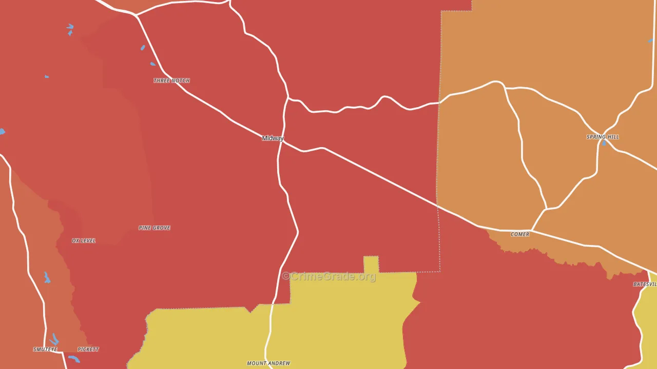 36053, AL Map of Theft Rates