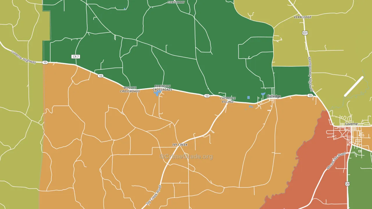 36071, AL Map of Theft Rates