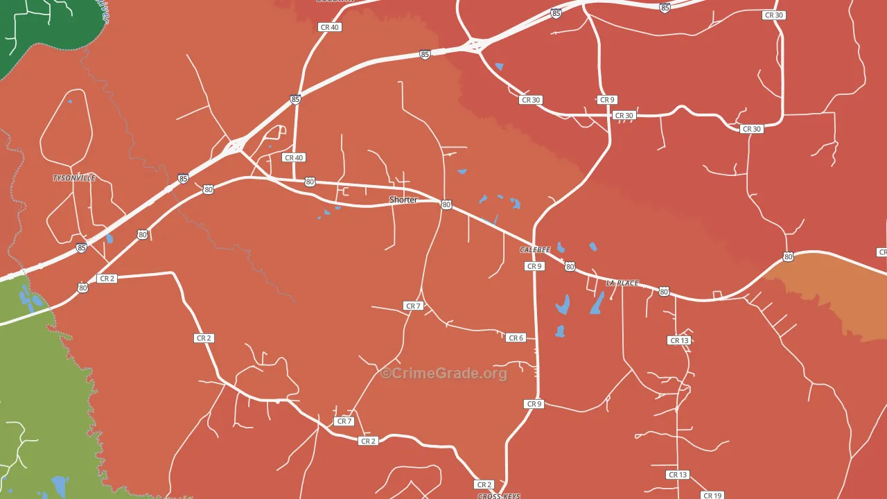 36075, AL Map of Theft Rates