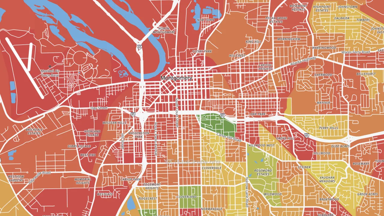 36104, AL Map of Theft Rates