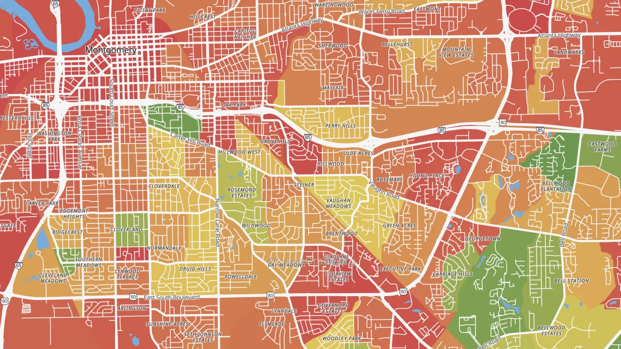 36106, AL Map of Theft Rates