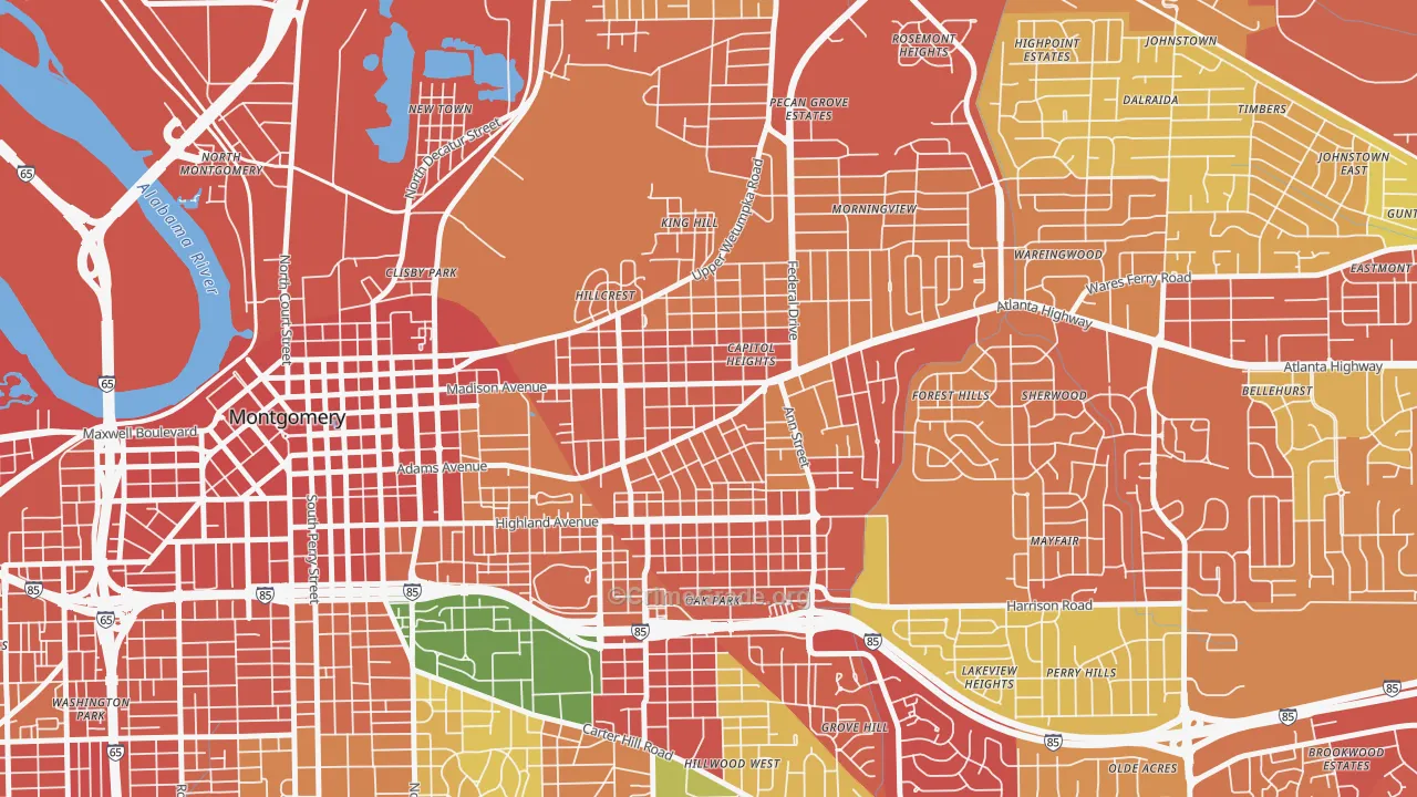 36107, AL Map of Theft Rates