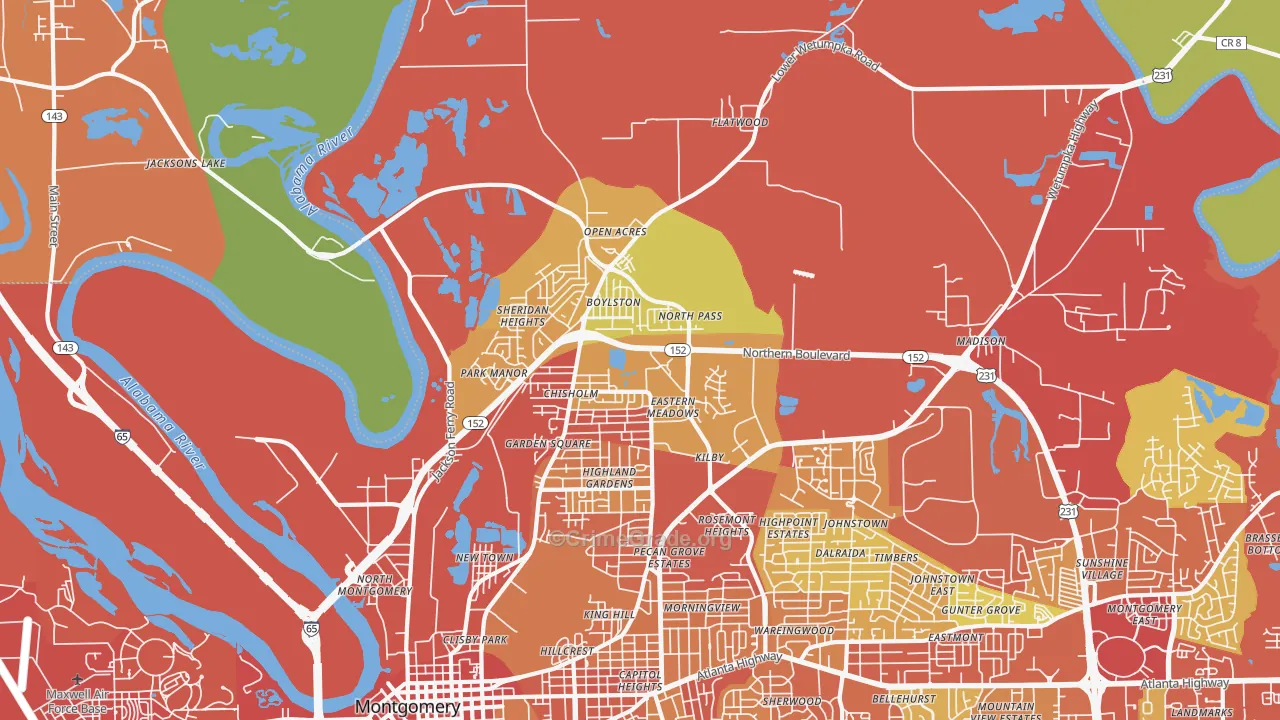 36110, AL Map of Theft Rates