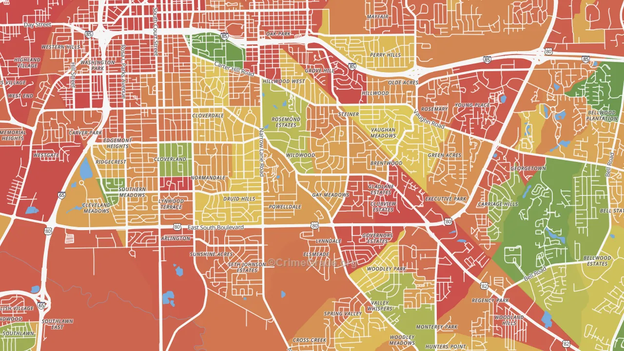 36111, AL Map of Theft Rates