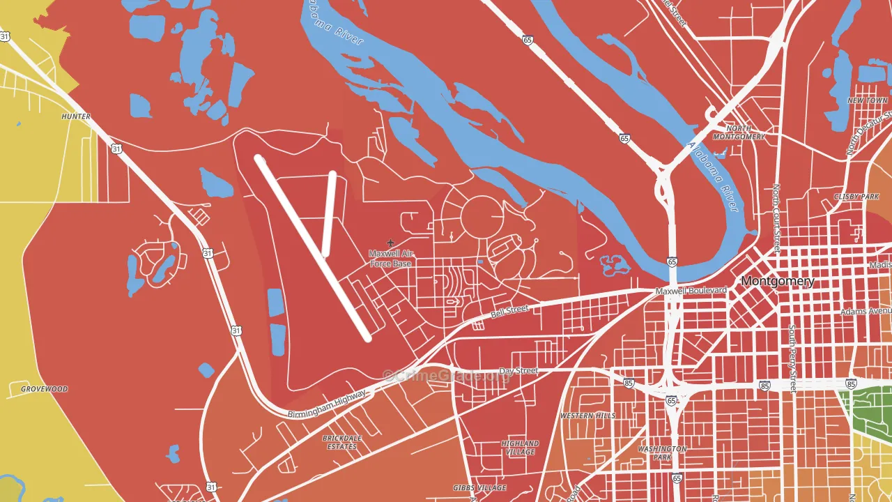 36112, AL Map of Theft Rates