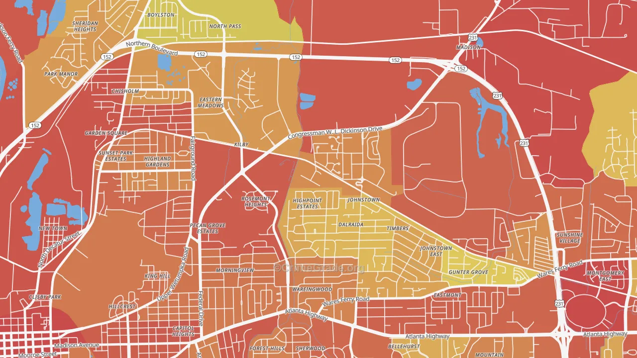 36114, AL Map of Theft Rates