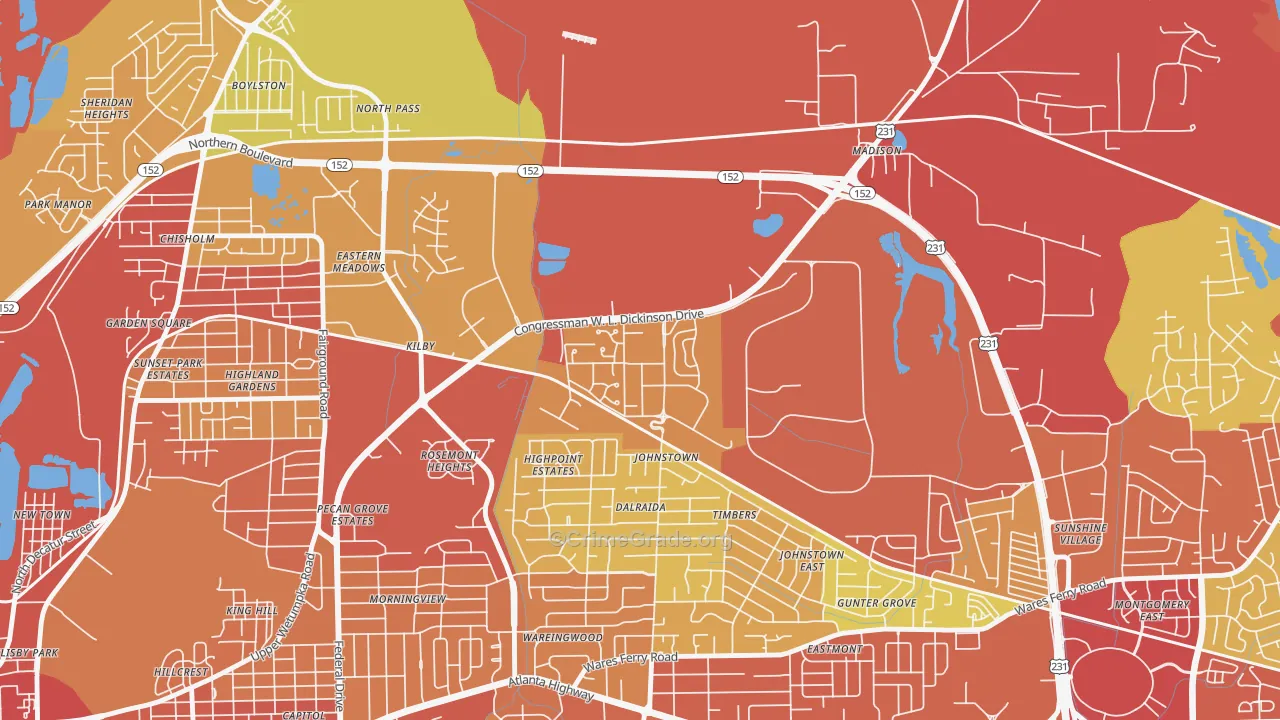 36115, AL Map of Theft Rates