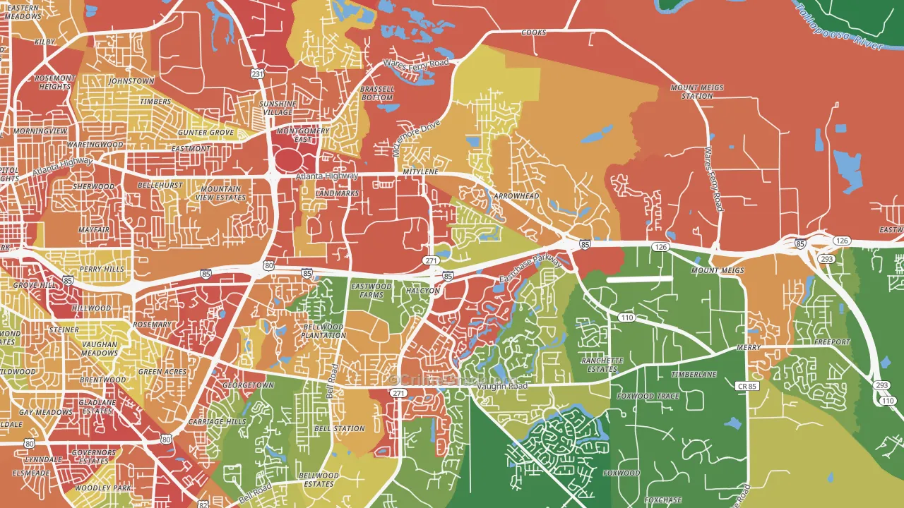 36117, AL Map of Theft Rates